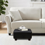 CAROLMADE Small Foot Stool Ottoman Footstool with Legs Under Desk Footrest for Living Room Bedroom and Office, Soft Ivory White