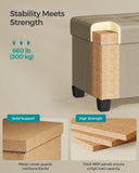 SONGMICS Storage Ottoman Bench, Foldable Foot Rest with Legs, 15 x 43 x 15.7 Inches, End of Bed Bench, Storage Chest, Load up to 660 lb, for Living Room, Bedroom, Entryway, Ink Black ULSF018B01