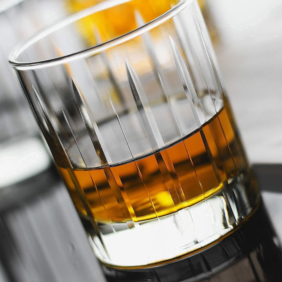 LUXU Whiskey Glasses-Premium 11 OZ Scotch Glass Set of 6 /Old Fashioned Whiskey Glasses/Style Glassware for Bourbon/Rum glass,Clear