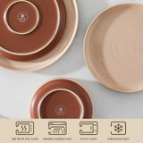 MALACASA Plates and Bowls Sets, 24 Pieces Modern Ceramic Dinnerware Set for 8 Kitchen Stoneware Dishes Dishware Set Microwave and Dishwasher Safe, White, Series TARA