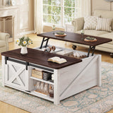 SEDETA 31.5" Lift Top Coffee Table with Storage, Square Coffee Tables for Living Room, Farmhouse Coffee Table with Large Hidden Storage Compartment and Adjustable Shelves, Black