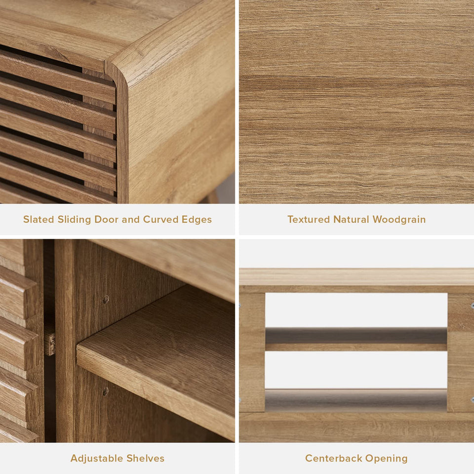 mopio Ensley TV Stand, Mid Century Modern for 55/60/65 inch TV, Farmhouse TV Stand, Entertainment Center with Storage, TV and Media Console for Living Room (Walnut, 59" Tall)