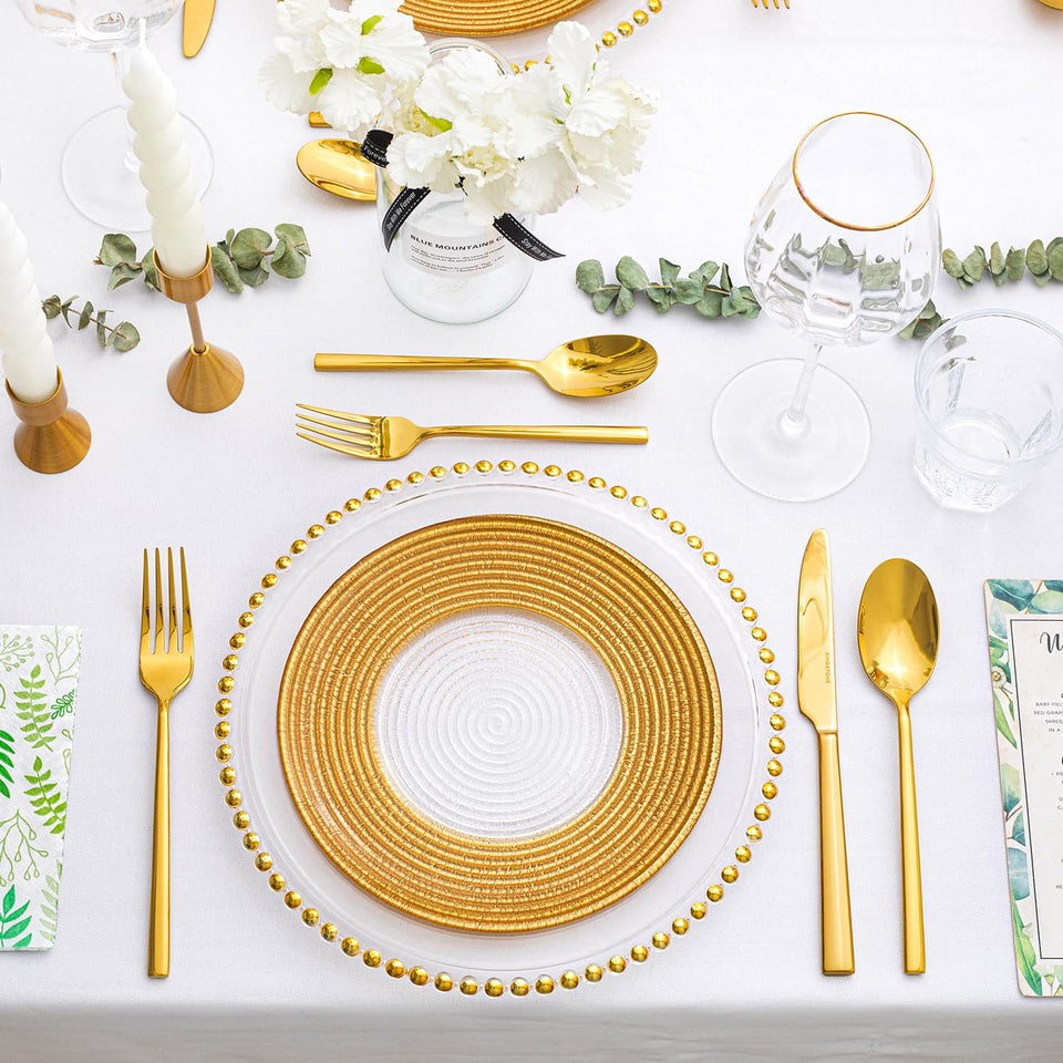 KINGSTONE Silverware Set, 60-Piece Forged Flatware Set Cutlery Set Premium Stainless Steel, Service for 12, for Kitchen, Home, Wedding, Party, Mirror Polished and Dishwasher Safe