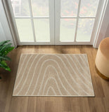 LUXE WEAVERS Modern Geometric Wave Cream 9x12 Area Rug
