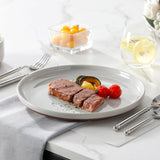 MALACASA Plates and Bowls Sets, 24 Pieces Modern Ceramic Dinnerware Set for 8 Kitchen Stoneware Dishes Dishware Set Microwave and Dishwasher Safe, White, Series TARA