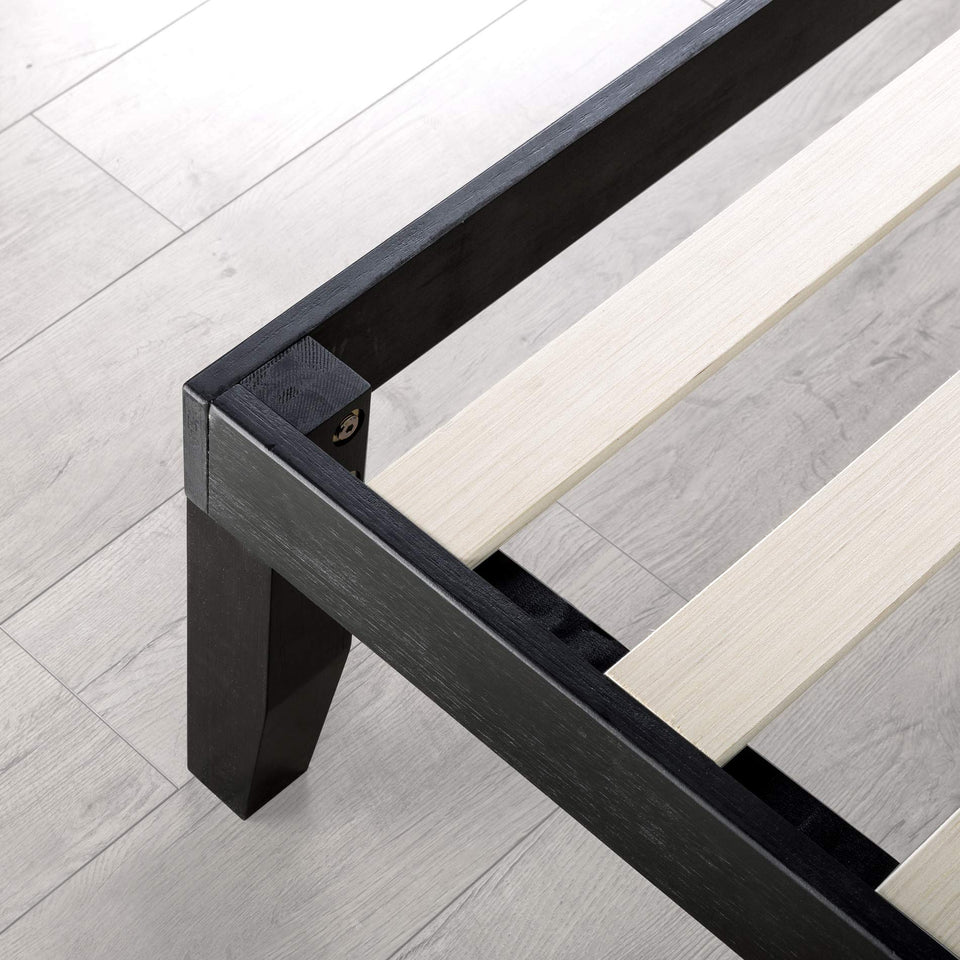 Mellow Naturalista Classic 12-Inch Solid Wood Platform Bed | Wooden Slats, No Box Spring Needed, Easy Assembly | Full, Espresso