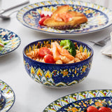 vancasso 24 Pieces Dinnerware Sets, Plates and Bowls Set, Porcelain Dishes Set for 6, Microwave and Dishwasher Safe, Scratch Resistant, Bohemian Style Dining Ware Service for 6, Series SIMI