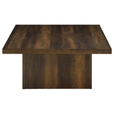 Coaster Home Furnishings Zetta Square Cocktail Living Room Coffee Table Engineered Eco-Friendly Wood Look Laminate Veneer Rustic Farmhouse Mango Brown 708068