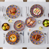 vancasso 24 Pieces Dinnerware Sets, Plates and Bowls Set, Porcelain Dishes Set for 6, Microwave and Dishwasher Safe, Scratch Resistant, Bohemian Style Dining Ware Service for 6, Series SIMI