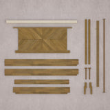 Bme Vivian 14 Inch Deluxe Bed Frame with Headboard, Rustic & Scandinavian Style with Solid Acacia Wood, No Box Spring Needed, 12 Strong Wood Slat Support, Easy Assembly, King, Rustic Golden Brown