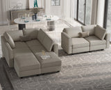 Belffin Modular Sectional Sofa with Ottomans Velvet Reversible Sleeper Chaise Bed Storage Seat Black