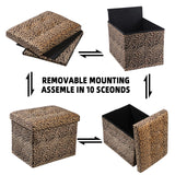 ALASDO Storage Ottoman Footrest Stool Small Ottoman with Storage Foldable Ottomans Foot Rest Footstool Bench for Living Room 17x13x13inches Grey