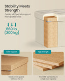 SONGMICS MAZIE Collection - 43 Inches Folding Storage Ottoman Bench, Ottoman Foot Rest, End of Bed Bench, Storage Chest, Load 660 lb, for Living Room, Bedroom, Entryway, Dark Gray ULSF77K