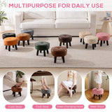 oakvivo 13in Small Foot Stool Ottoman, Round Faux Leather Foot Rest for Couch, Under Desk Pouf Footstool Footrest with Non-Skid Rubber Legs for Ling Room, Bedroom, 13''L x 13''W x 10.2''H, Green