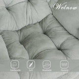 Welnow Lazy Chair with Ottoman, Modern Lounge Accent Chair with Armrests and a Side Pocket, Leisure Sofa Armchair, Reading Armchair with Footrest for Small Space, Dark Grey