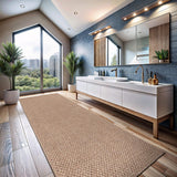 CAMILSON Easy Jute Rug 10x14, Indoor Outdoor Natural Color Fiber Area Rugs for Living Room Patio and Kitchen Rug Herringbone Woven Design Easy-Cleaning Washable Outside Carpet Alfombras 10 x 14