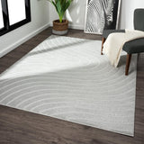LUXE WEAVERS Modern Geometric Wave Cream 9x12 Area Rug