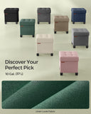 SONGMICS 15 Inches Cube Storage Ottoman, Bedroom Bench with Storage, Foot Stool with Feet, Holds Up to 660 lb, Dark Gray ULSF14GYZ