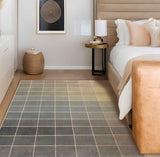 Neutral Living Room Rug - 10x14 Farmhouse Beige Brown Large Area Rug for Dining Room, Bedroom, Low Pile Lightweight Washable