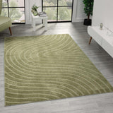 LUXE WEAVERS Modern Geometric Wave Cream 9x12 Area Rug