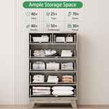 Fluted Dresser for Bedroom with 9 Drawers, 57" Wide Modern Chest of Drawers with Metal Handle, Wooden Dresser TV Stand, Wood Closet Clothes Storage Organizer for Living Room, Hallway, Natural Oak