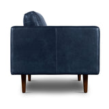 POLY & BARK Napa 72" Apartment Sofa – Italian-Tanned Full-Grain Pure-Aniline or Semi-Aniline Leather, Feather-Down Cushioning, Kiln-Dried Solid Wood Frame, Walnut Legs - Cognac Tan