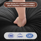 Ihanherry 146" U-Shaped Modern Sofa Modular Sectional Cloud Couch with 2 Ottoman, 6-Seat Chenille Deep Seat Sofa with 6 Pillows for Living Room, Bedroom and Apartment, Grey