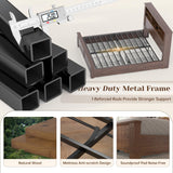 EnHomee King Size Bed Frame and Headboard & Storage, 4 Drawers and LED Built in Charging Station King Bed Frame with Storage Farmhouse,NO Noise,No Box Spring Needed,White