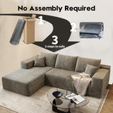 135.4" Cloud Modular Sectional Couch with 1 Ottoman,Modern Minimalist Upholstered Couches, Comfort U Shaped Sofa for Living Room,Deep Seat Corner Couch，No Assembly Required (Black,Left Facing Chaise)