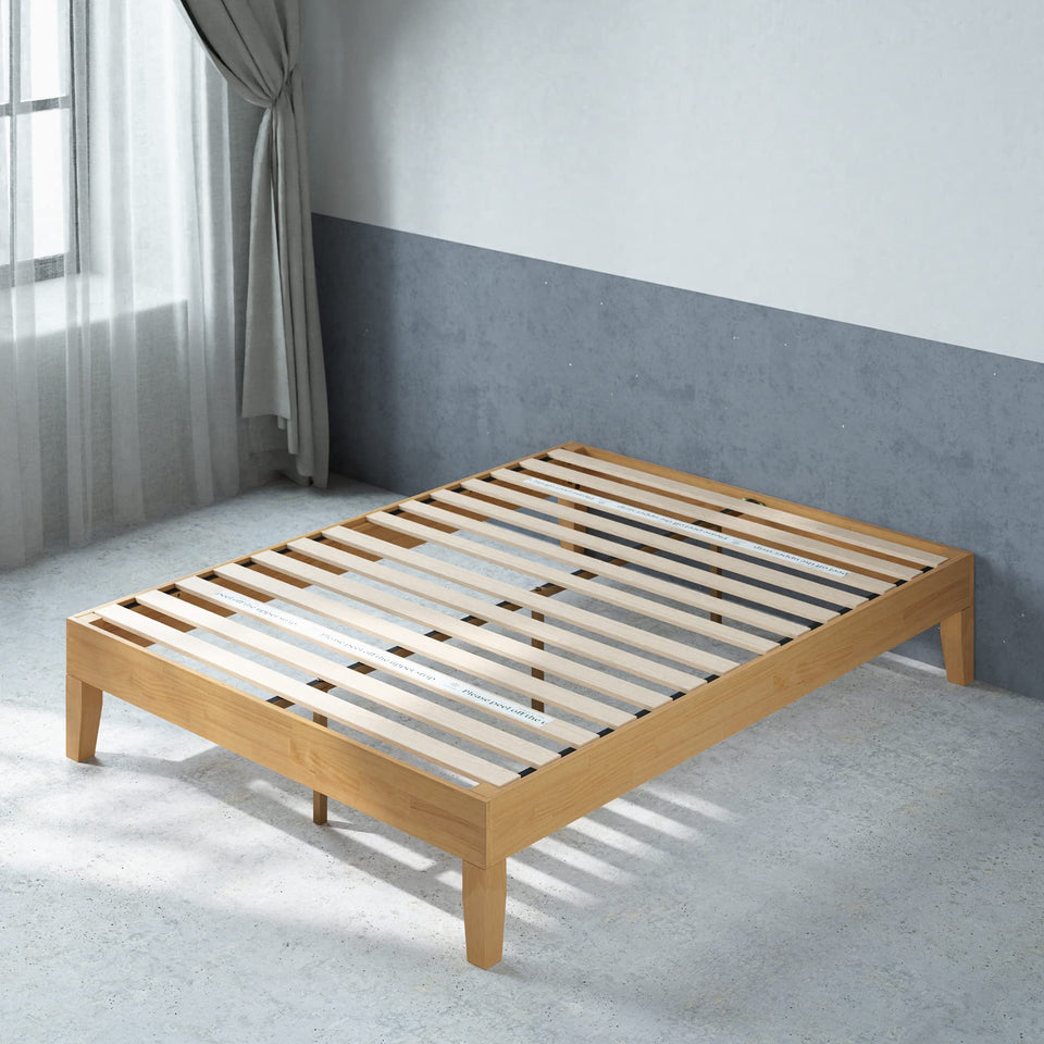 ZINUS Vivek Deluxe Wood Platform Bed Frame with Headboard, Wood Slat Support, No Box Spring Needed, Easy Assembly, Queen