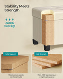 SONGMICS Storage Ottoman Bench, Foldable Foot Rest with Legs, 15 x 43 x 15.7 Inches, End of Bed Bench, Storage Chest, Load up to 660 lb, for Living Room, Bedroom, Entryway, Ink Black ULSF018B01