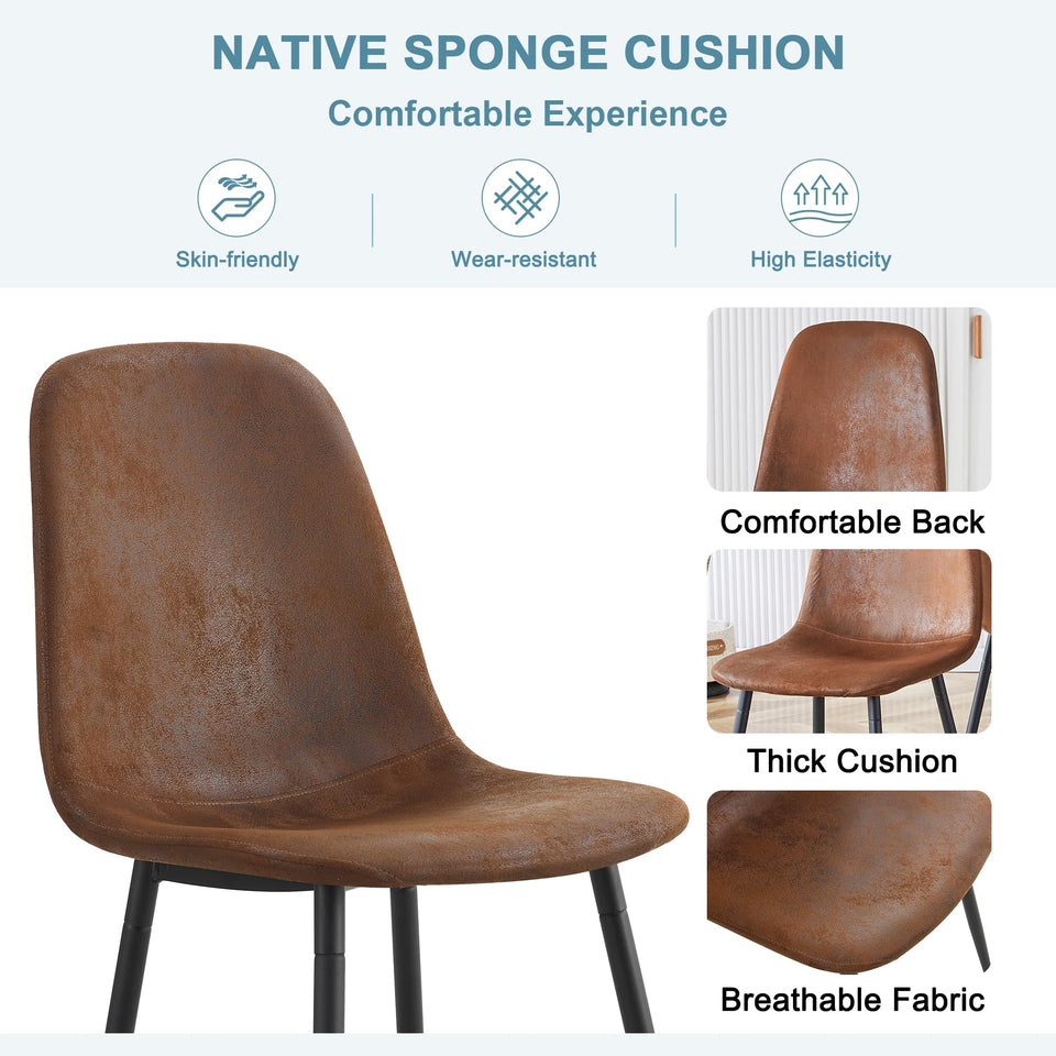 MUUOKY Dining Table Set for 4, Modern 55'' Wood Dinette Table Set for 4 with Fabric Dining Chairs,Table and Chairs Set of 4,Ideal for Kitchen Dining Room