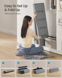 SONGMICS MAZIE Collection - 43 Inches Folding Storage Ottoman Bench, Ottoman Foot Rest, End of Bed Bench, Storage Chest, Load 660 lb, for Living Room, Bedroom, Entryway, Dark Gray ULSF77K