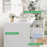 Fluted Dresser for Bedroom with 9 Drawers, 57" Wide Modern Chest of Drawers with Metal Handle, Wooden Dresser TV Stand, Wood Closet Clothes Storage Organizer for Living Room, Hallway, Natural Oak