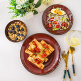 LeRatio Ceramic Dinnerware Sets for 6,Plates and Bowls Sets,Handmade Reactive Glaze Dishes Set,Chip Resistant and Scratch Resistant | Oven&Dishwasher & Microwave Safe-Blue(18PCS)