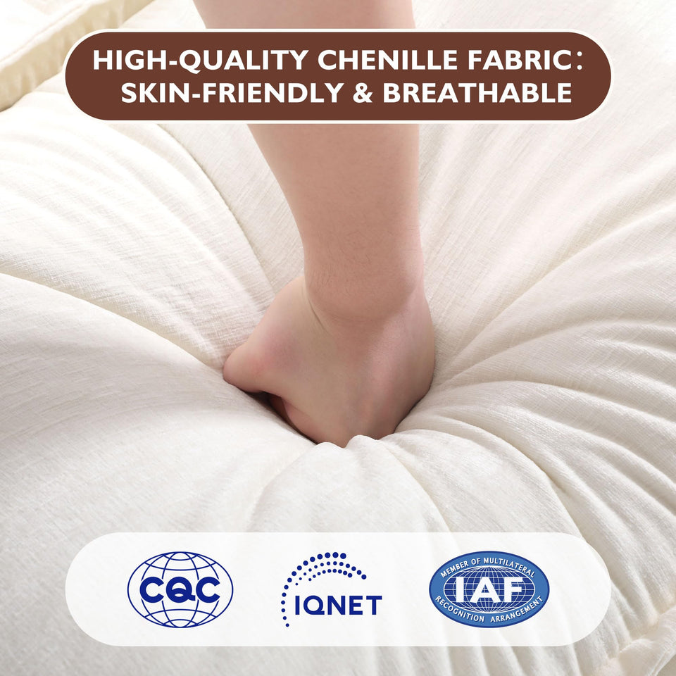 Ihanherry 146" U-Shaped Modern Sofa Modular Sectional Cloud Couch with 2 Ottoman, 6-Seat Chenille Deep Seat Sofa with 6 Pillows for Living Room, Bedroom and Apartment, Grey