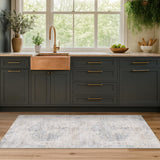 Neutral Living Room Rug - 10x14 Farmhouse Beige Brown Large Area Rug for Dining Room, Bedroom, Low Pile Lightweight Washable