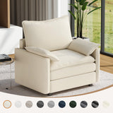 Vesgantti 142" U Shaped Sectional Couch, Comfy Cloud Modular Sectional Sofa with 2 Ottoman Deep Seat Chenille Modern Cloud Sofa, Modular Sofas for Living Room, Bedroom and Apartment, Beige