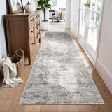 12x15 Area Rug for Living Room – Large Modern Neutral Abstract Thin Washable Carpet, Soft Low Pile Non-Slip Stain-Resistant for Bedroom Dining Room Home Office (Beige Grey)