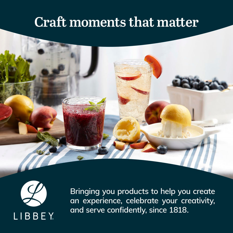 Libbey Ascent Tumbler and Rocks Drinking Glasses Set of 16, Glass Drinking Glasses with Curvature, Versatile Glassware Set for Parties and More