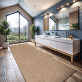 CAMILSON Easy Jute Rug 10x14, Indoor Outdoor Natural Color Fiber Area Rugs for Living Room Patio and Kitchen Rug, Sisal Boho Woven Design, Easy-Cleaning, Washable Outside Carpet Alfombras (10 x 14)