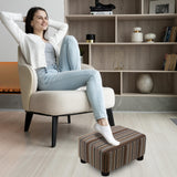 CAROLMADE Small Foot Stool Ottoman Footstool with Legs Under Desk Footrest for Living Room Bedroom and Office, Soft Ivory White