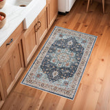 TOPRUUG Washable Oriental Area Rug - 12x15 Rugs for Living Room Soft Carpet for Bedroom Waterproof Floral Distressed Indoor Stain Resistant Non-Shedding Floor Carpets (Green, 12x15)