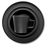 Stone Lain Celina Stoneware 32 Piece Dinnerware Set, Plates and Bowls, Black Matte Dish Collection, Service for 8 – Contemporary Minimalist Style, Microwave & Dishwasher Safe