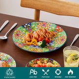 vancasso 24 Pieces Dinnerware Sets, Plates and Bowls Set, Porcelain Dishes Set for 6, Microwave and Dishwasher Safe, Scratch Resistant, Bohemian Style Dining Ware Service for 6, Series SIMI