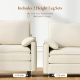 Vesgantti 142" U Shaped Sectional Couch, Comfy Cloud Modular Sectional Sofa with 2 Ottoman Deep Seat Chenille Modern Cloud Sofa, Modular Sofas for Living Room, Bedroom and Apartment, Beige