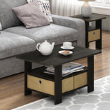 FURINNO Turn-N-Tube Coffee Table, 31.22D x 15.5W x 15.8H in, French Oak Grey/Black/Black