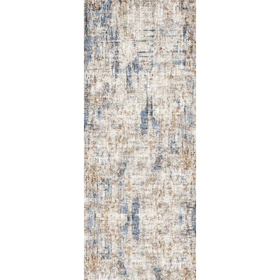 12x15 Area Rug for Living Room – Large Modern Neutral Abstract Thin Washable Carpet, Soft Low Pile Non-Slip Stain-Resistant for Bedroom Dining Room Home Office (Beige Grey)