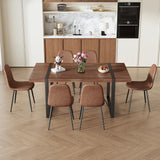 MUUOKY Dining Table Set for 4, Modern 55'' Wood Dinette Table Set for 4 with Fabric Dining Chairs,Table and Chairs Set of 4,Ideal for Kitchen Dining Room