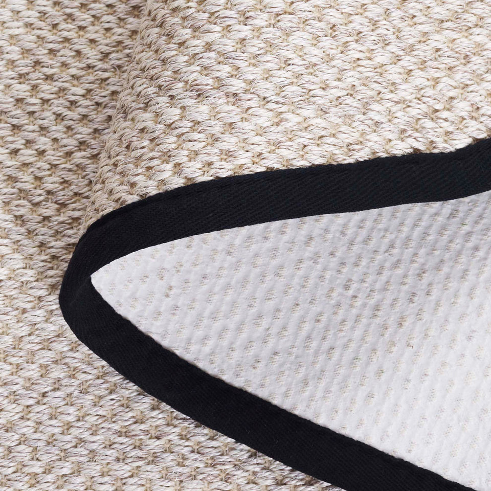 SAFAVIEH Area Rug 8x10 - Natural Fiber Collection - Large - Marble & Beige, Sisal, Woven Design with Border (NF143C)